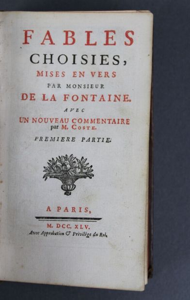 null LA FONTAINE (Jean de) : Fables choisies mises en vers par Monsieur De La Fontaine....