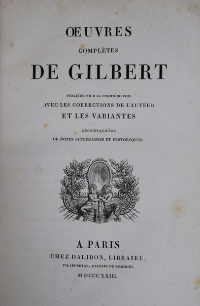 null - GILBERT (Nicolas) : OEuvres complètes avec les corrections de l'auteur et...