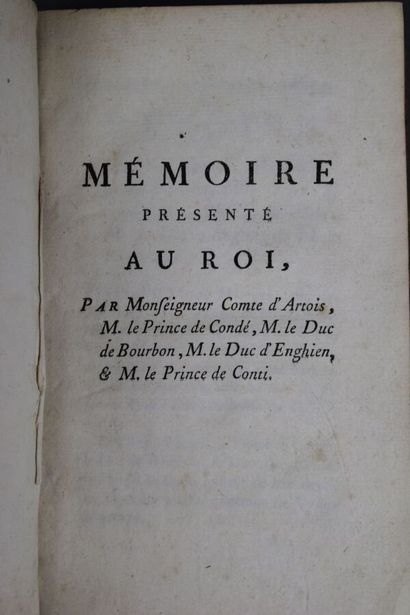 null - Mémoires de Princes. Recueil de huit pièces relatives au Mémoire présenté...