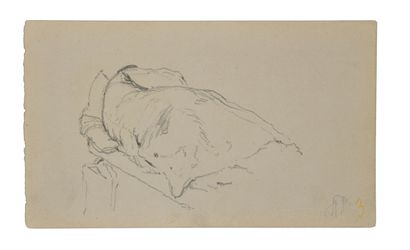 null Ilya Efimovitch Répine (1844-1930). Croquis d'une personne endormie. Sans date.
Crayon...