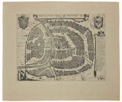 Carte de Moscou au XVIe siècle. Tirage du...