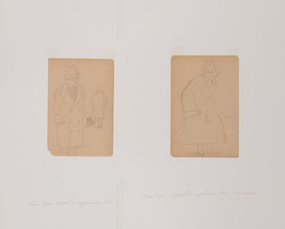 Jean Pouny. Three pencil drawings.
- Two...