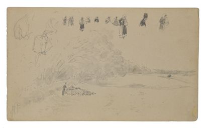 null Ilya Efimovich Repin (1844-1930). Double sheet from a sketchbook: Russian landscape,...