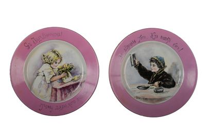Elisabeth Bem. Two painted plates 