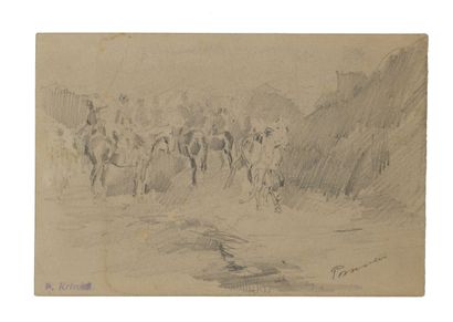 null Ilya Efimovitch Repine (1844-1930). Two drawings on both sides. February 16,...