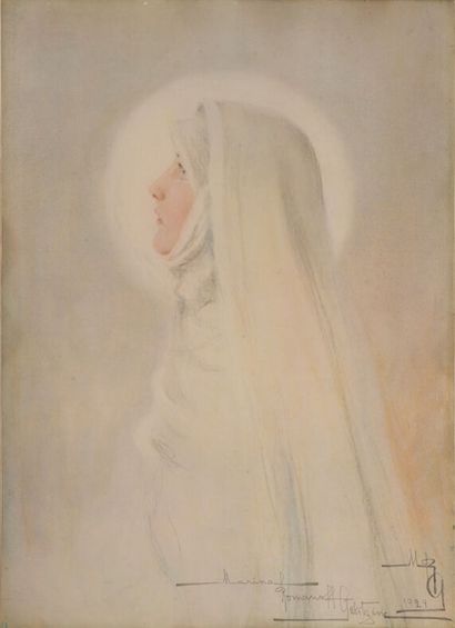 Marina Romanoff-Galitzine. Une Sainte. 1924.
Pastel...