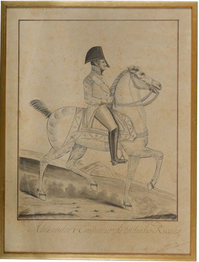 null Auvrest. Equestrian portrait of the Emperor Alexander: "Alexander I Emperor...