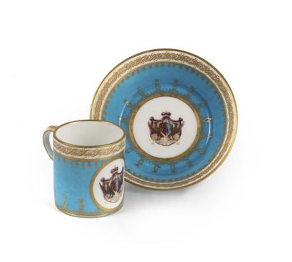null Cup and its saucer, with the arms of the princes Volkonsky (Wolkonsky). Sevrès,...
