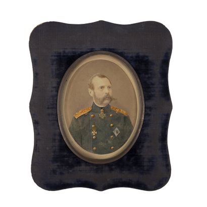 null Portrait de l'empereur Alexandre II. Vers 1880.
Photographie rehaussée à l'aquarelle....