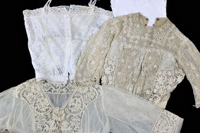 Lot of thirteen bodices and corsets, and...