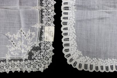 Lot of six handkerchiefs, XIXth century,...