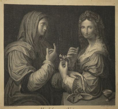 null "Modestia et Vanitas". 1770. Eau-forte et burin d'après Bernardino Luini (ca....