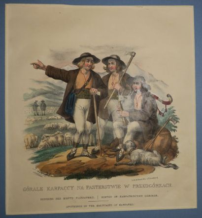 null CARPATES - "Bergers des Monts Karpathes". c.1830. Lithographie de Jan LEWICKI...