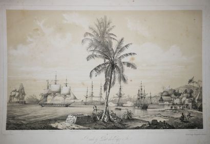 null TAHITI - POLYNESIE - "RADE et PORT DE PAPE-ITI. Arrivée au mouillage du C. Amiral...