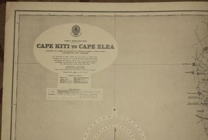 null CHYPRE - CARTE de "CAPE KITI - CAPE ELEA, Hydrographe". Gravure de Chypre du...