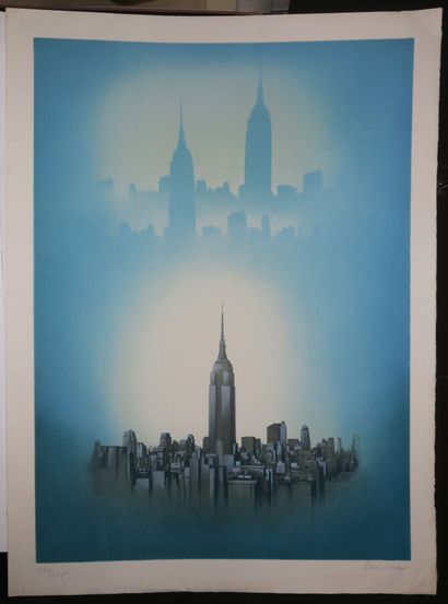 null ETATS-UNIS - AMERIQUE - "NEW YORK". c.1985. Lithographie par Irena DEDICOVA...