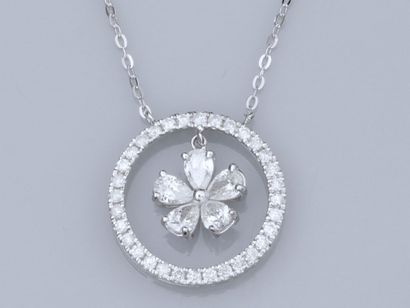 Necklace in 750°/°°(18K) white gold, featuring...