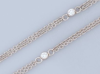 Necklace in 750°/°°(18K) white gold, with...