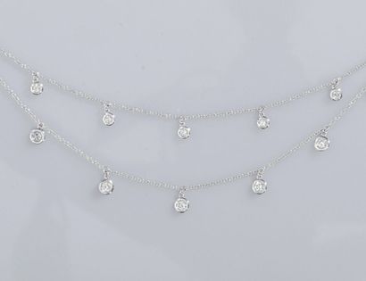 Drapery necklace in 750°/°°(18K) white gold,...