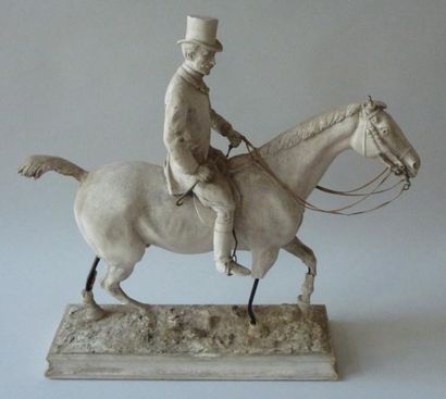 Henri Geoffroy de RUILLE (1842-1922) Cavalier et son cheval, vraisemblablement auto-portait...