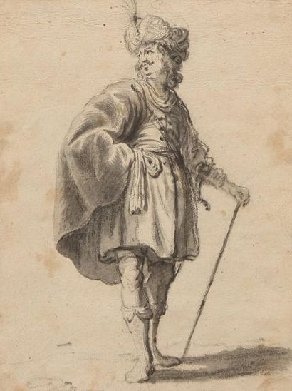 LATSMAN Pieter Pietersz (Attribué à) Amsterdam 1583-1633 Figure en pied d'oriental...