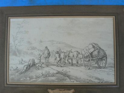 SHEITS Mathias Hambourg vers 1630 - 1700 Charrette transportant des marchandises...