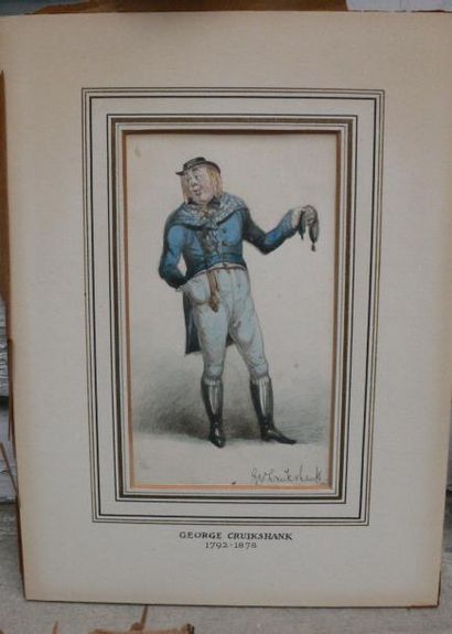 CRUIKSHANK George Londres 1792 - 1878 Ensemble de six figures de caractères du théâtre...