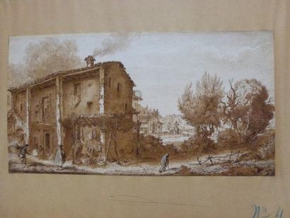 ZUCCARELLI Francesco (Attribué à) Pitigliano 1702 - Florence 1788 Maison dans la...