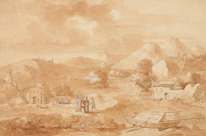 BOISSELIER Antoine-Félix Damphal (Haute-Marne) 1776-Rome 1811 Réunion d'artistes...