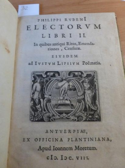RUBENS (Philippe) Electorum libri II. In quibus antiqui ritus, emendationes, censuræ....