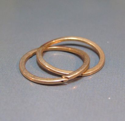 null Paire d'anneaux d'oreilles en or rose. Travail début XXe siècle. 0.90 g