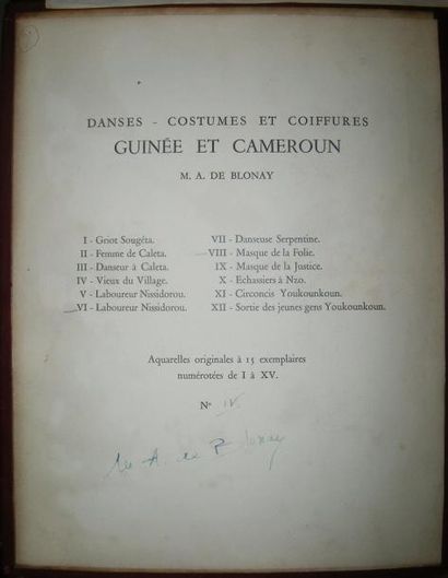 null "DANSES - COSTUMES et COIFFURES, GUINEE et CAMEROUN". XXème. Suite (incomplète)...