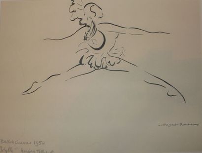 LUCIENNE PAGEOT ROUSSEAUX 1899-1995 Ballet Cuvevas 1954, encre sur papier, 37X43...