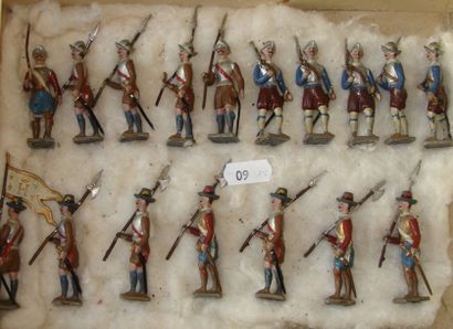 null 17ème Siècle: Henri IV et 17 Hommes en armes avec lances et arquebuses