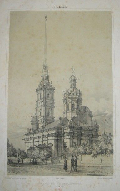 RUSSIE SAINT-PETERSBOURG: «Eglise de la Forteresse (17 juin 1839)». Lithographie...