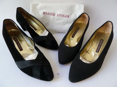 null Deux paires de souliers noirs Walter Steiger, T.39 1/2