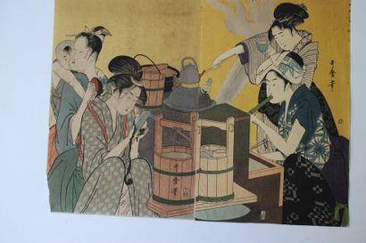 Lot de deux estampes, Kitagawa Utamaro dit Utamaro (1753-1806)  

double chuban tate-e,...
