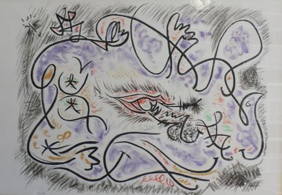 André MASSON (1896-1987) « Composition abstraite ». Lithographie signée en bas à...