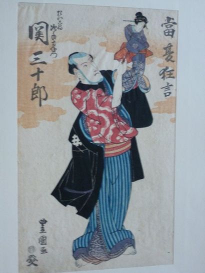 null Ensemble de 24 estampes japonaises, dont Hirohige, Kunisada et Toyokuni, XIX-ème...