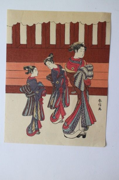 Lot de onze estampes, Suzuiki Harunobu, dit Harunobu (ca 1725-1770) 

chuban tate-e,...