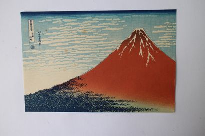 Lot de trois estampes, Katsushika Hokusai (1760-1849), chuban et oban yoko-e, de...