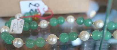 null 1 collier en perles de jade et perles de culture séparées de minis perles d...