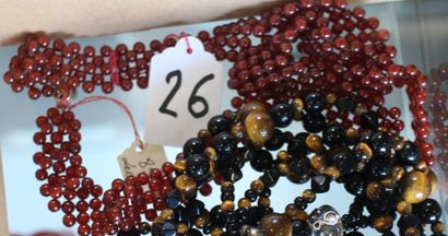 null 1 collier et son bracelet assorti en perles de cornaline (agate)