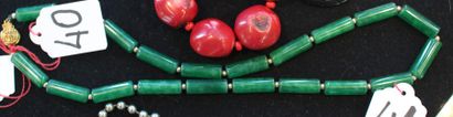 null 1 collier de perles de jade tubulaires séparées de mini perles dorées