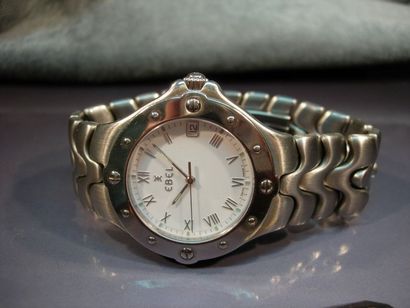 null EBEL, montre bracelet d'homme en acier modèle Sportwave, mouvement quartz; bracelet...