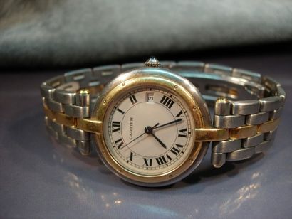 null CARTIER, montre bracelet d'homme modèle Panthère Vendôme en or et acier, mouvement...