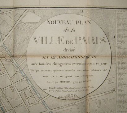 null PARIS (75) - "Nouveau PLAN DE PARIS, divisé en 12 Arrondissements, avec tous...