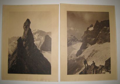 null ISERE (38) - ALPINISME - 2 PHOTOS ANCIENNES "Photo REAL, GRENOBLE". (40 x 29,5...