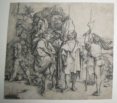 null DÜRER Albrecht (Nüremberg 1471 † 1528) "Cinq Soldats et un Turc sur un cheval"....