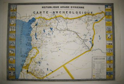 null SYRIE - LIBAN - "CARTE ARCHEOLOGIQUE de la REPUBLIQUE ARABE SYRIENNE". C.1958....